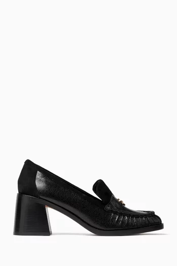 Penni Heeled Loafers in Leather