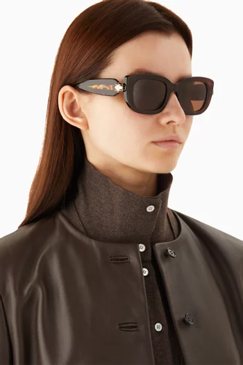 Serpenti Forever Rectangular Sunglasses in Acetate