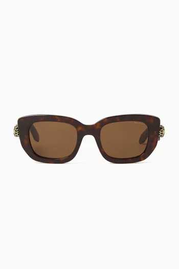 Serpenti Forever Rectangular Sunglasses in Acetate