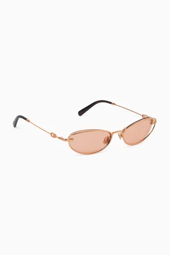 Petit CD B1U Oval Sunglasses in Metal