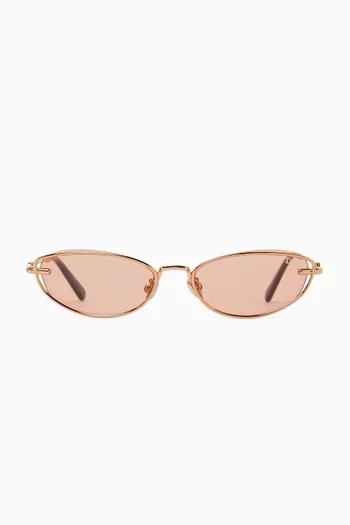 Petit CD B1U Oval Sunglasses in Metal