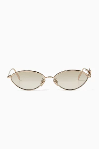 Bow R1 Oval Sunglasses in Metal