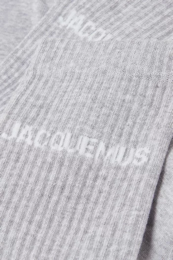 Logo Crew Socks in Organic Cotton-blend