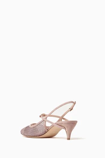 Edoardo 45 Slingback Pumps in Suede & Mesh