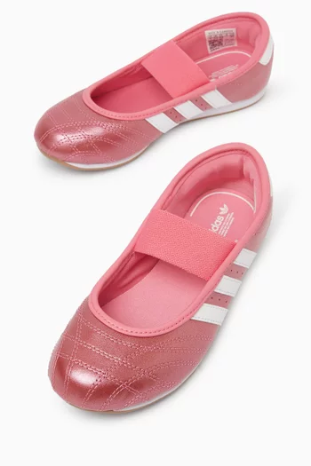 Taekwondo Mary Jane Flats in Metallic Leather