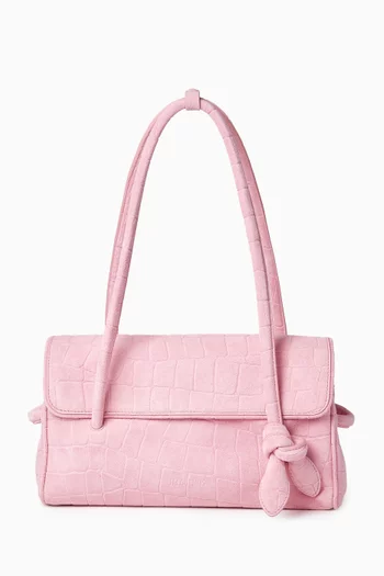 Le Turismo Long Tote Bag in Croc-embossed Suede