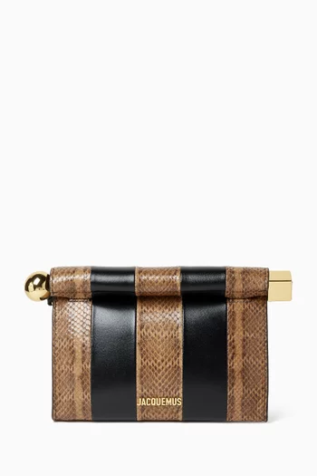 The Rond Carré Medium Shoulder Bag in Python-printed Leather