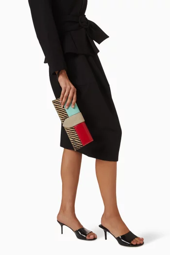 La Pochette Bambino Small Clutch Bag in Leather & Suede