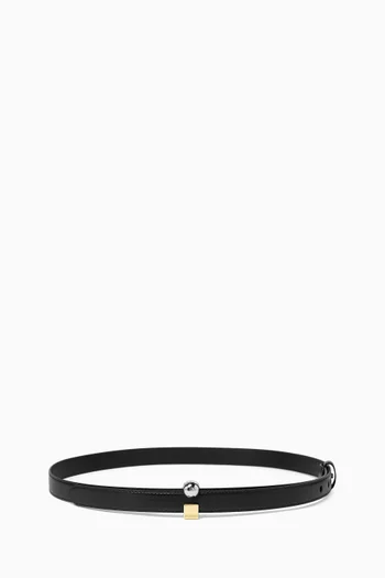 La Ceinture Città Thin Belt in Grained Cow Leather