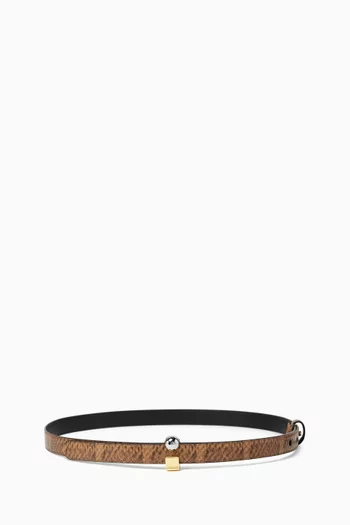 La Ceinture Città Thin Belt in Python-print Leather