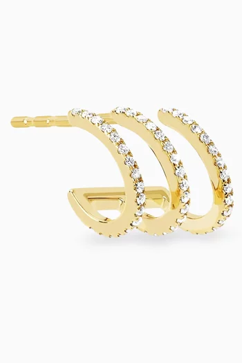 Illusion Diamond Triple Single Earring in 14kt Gold
