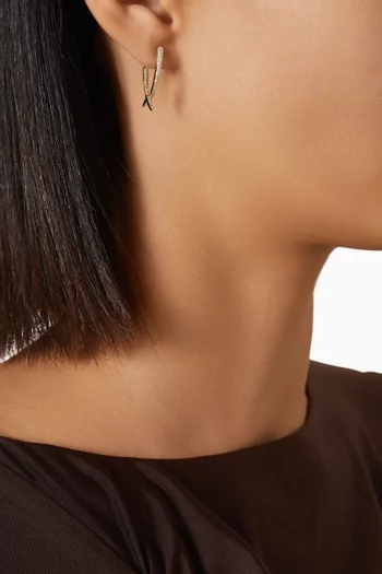 Diamond Loop Single Hoop Earring in 14kt Yellow Gold