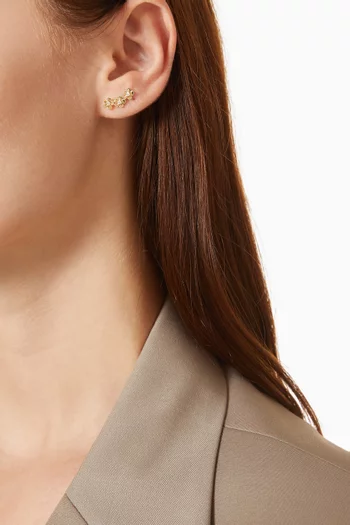 Cherry Blossom Diamond Single Ear Climber in 14kt Gold