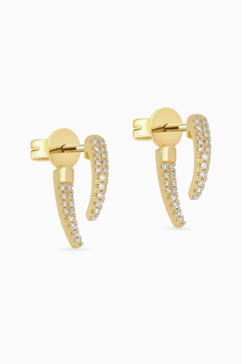 Mini Hook Diamond Earrings in 14kt Gold