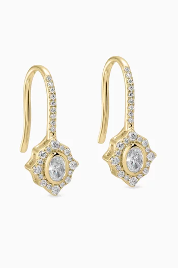 Oval Diamond Daphne Drop Earrings in 14kt Yellow Gold