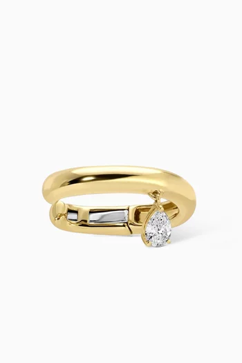 Diamond Pear Drop Single Ear Cuff in 14kt Yellow Gold