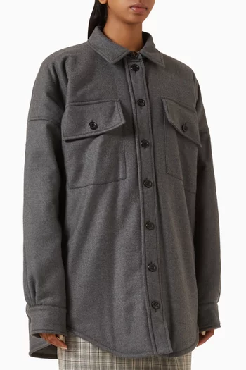 Elsa Padded Shirt in Virgin Wool