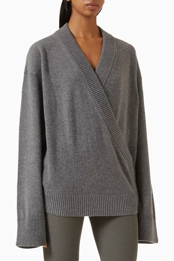 Elenia Wrap Cardigan in Wool & Cashmere
