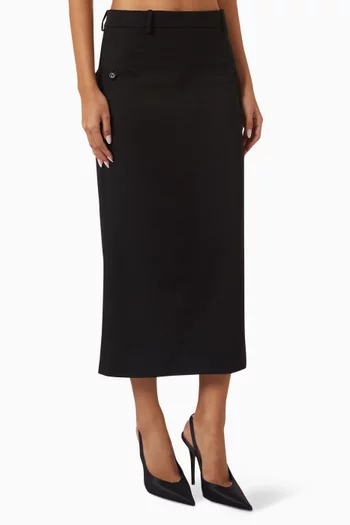 Edda Pencil Midi Skirt in Virgin Wool