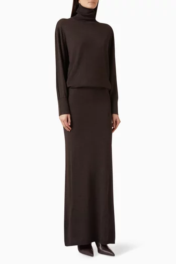 Lara Maxi Dress in Merino Wool-cashmere