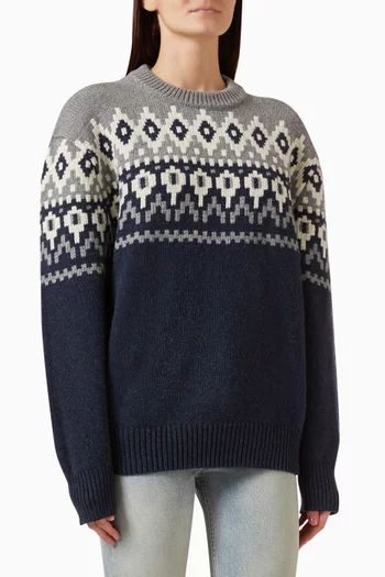 Gala Jacquard Sweater in Superfine Wool