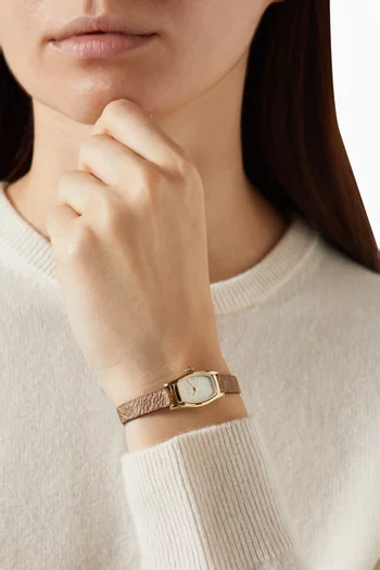 Greta Quartz Leather Watch, 15mm