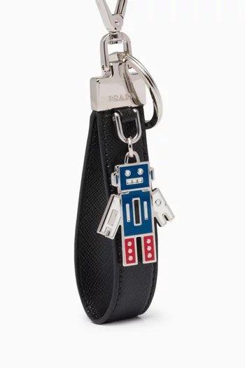 Keychain in Saffiano Leather