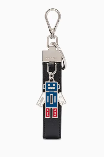 Keychain in Saffiano Leather