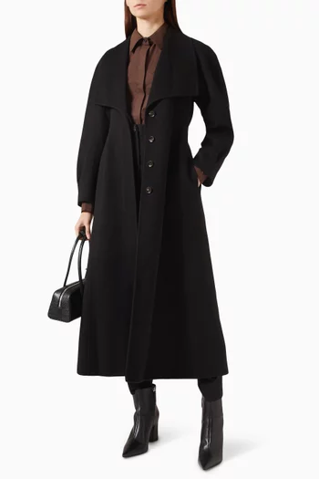 Hourglass Heavy Double Coat in Virgin Wool