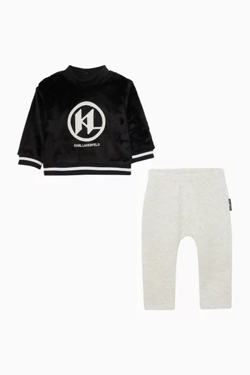 Logo Quilted Co-ord Set in Cotton