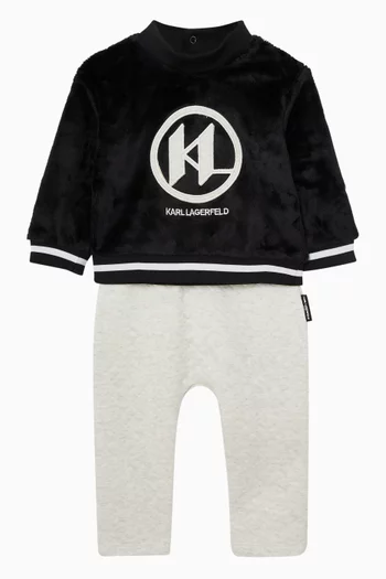 Logo Quilted Co-ord Set in Cotton