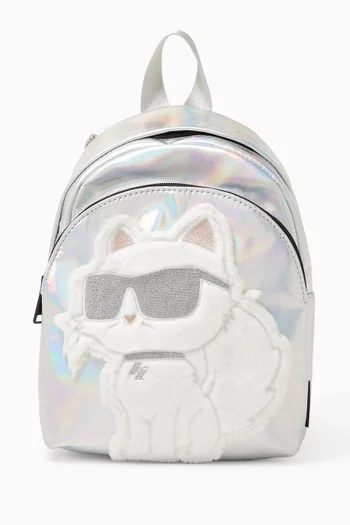 Small Coupette Backpack in Metallic Faux Leather