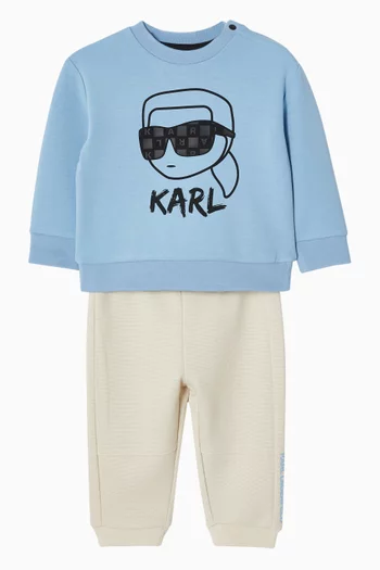 Logo Co-ord Set in Cotton-blend