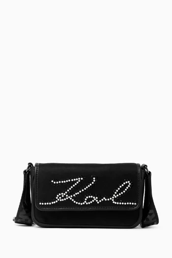 Embellished Logo Crossbody Bag