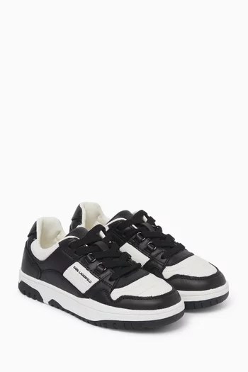 Logo Panelled Sneakers in Leather