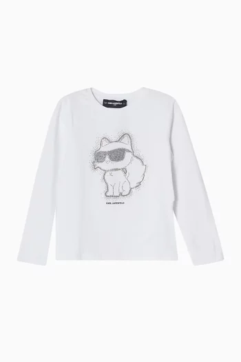 Ikonik Karl & Choupette T-shirt in Cotton-blend