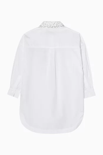Logo Shirt Dress in Cotton Poplin