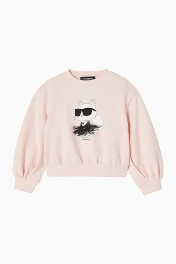 Choupette Logo Sweatshirt in Cotton-blend