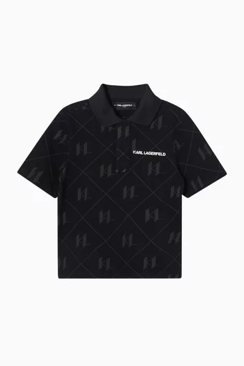 Logo Polo Shirt in Cotton Pique