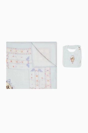Horse Blanket & Bib Gift Set in Cotton
