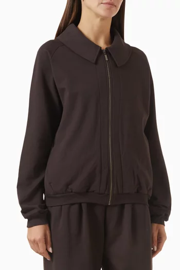 Zip-up Sweat Jacket in Cotton