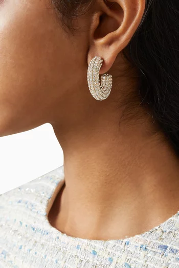 Crystal Hoop Earrings in Gold-plated Brass