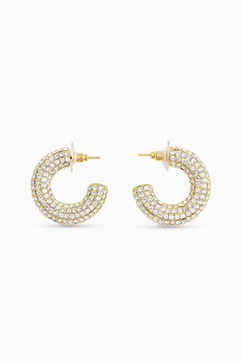 Crystal Hoop Earrings in Gold-plated Brass