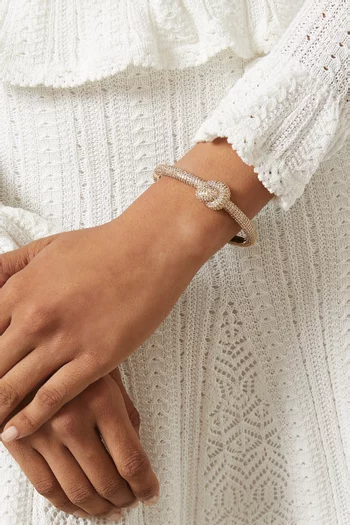 Knot Crystal Bangle in Gold-plated Brass