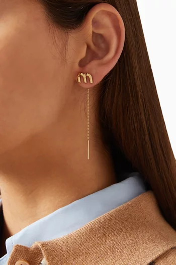 Logo Earrings in Brass