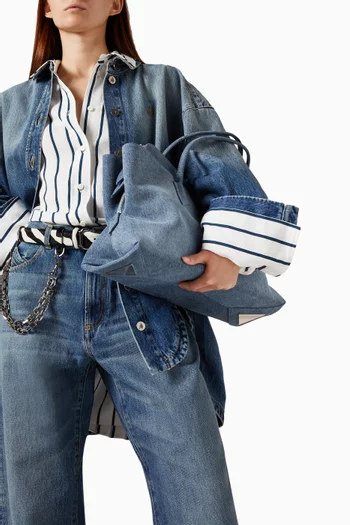 Medium La Passeggiata Top-handle Bag in Washed Denim