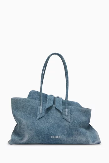 Medium La Passeggiata Top-handle Bag in Washed Denim