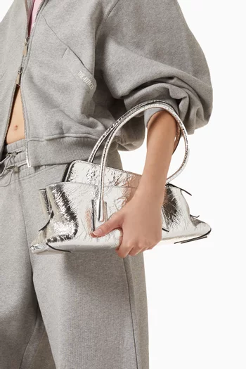 Small La Passeggiata Top-handle Bag in Crackled Laminated Leather