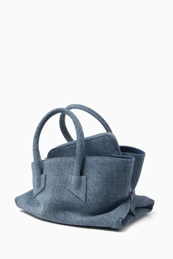 Mini La Passeggiata Top-handle Bag in Washed Denim
