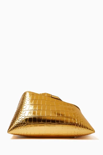 Medium 8.30 PM Clutch in Croc-embossed Leather